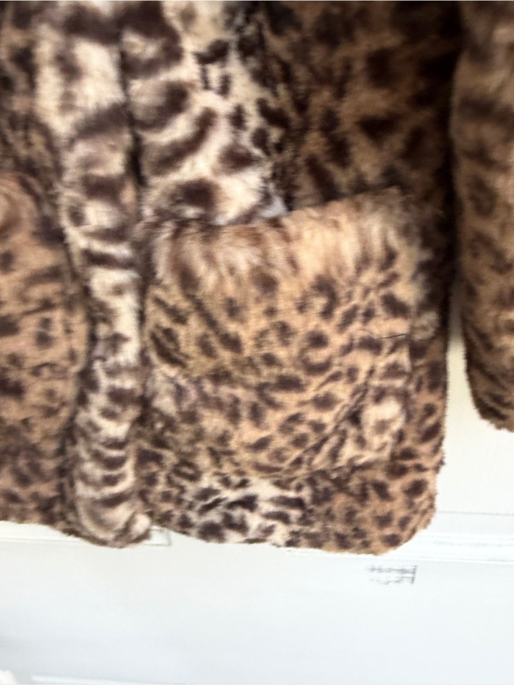 NWOT Kensie Girl 4 Leopard Print Faux Fur Warm Puffer Pea Coat - Brown - Picture 2 of 6